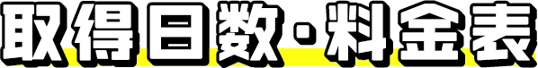 取得日数・料金表